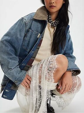 Free People Sweet Talk Denim Barn Coat